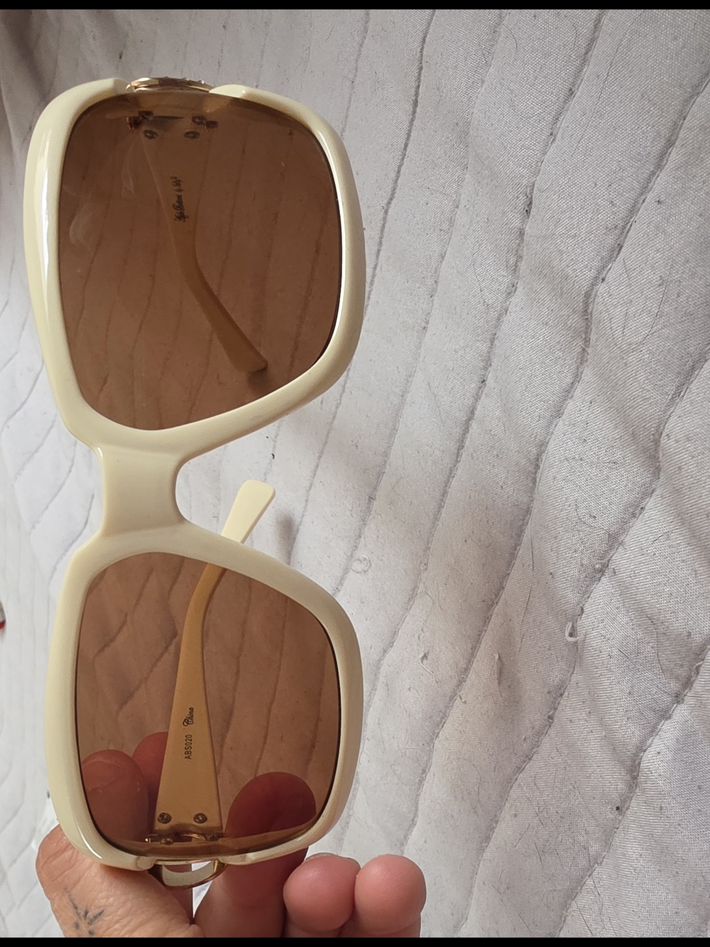 Apple Bottoms Cream Sunglass Frames with Brown Lenses